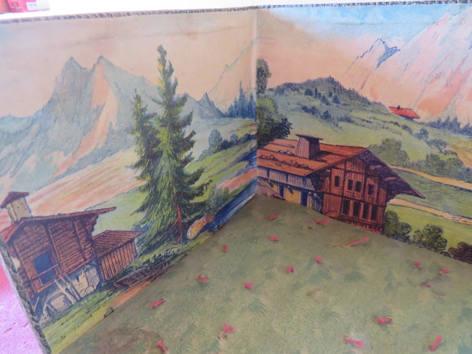 ANCIEN  DIORAMA THEME DE LA FERME AVEC 3 PERSONNAGES ET 6 ANIMAUX BONDUFOUR - Photo 4/4