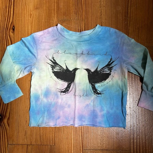 Rowdy Sprout Blackbird singing tie dye long sleeve tee SIZE 6-12M