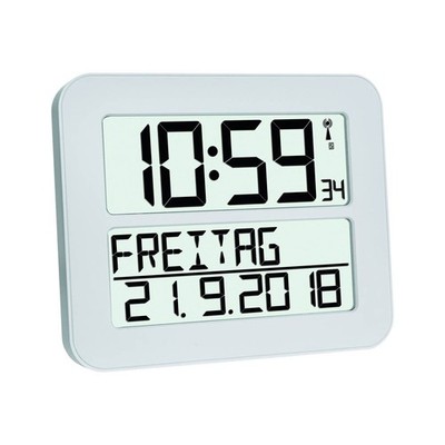 TFA  digitale Funkwanduhr 60.4512.02 weiß Kunststoff 25,8 x 21,2 cm