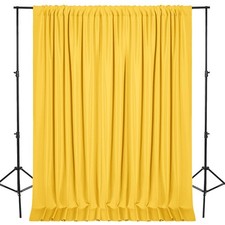 10x10 FT Yellow Backdrop Curtains, 2 Panels 5x10ft, Rod Pockets, Photography