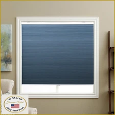 Cordless Blackout Cellular Shades Honeycomb Blinds for Windows 34x36 Ocean Blue