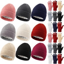 18 Pcs Winter Warm Beanie Hats and Touch Screen Gloves Bulk Slouchy Beanie Ha...