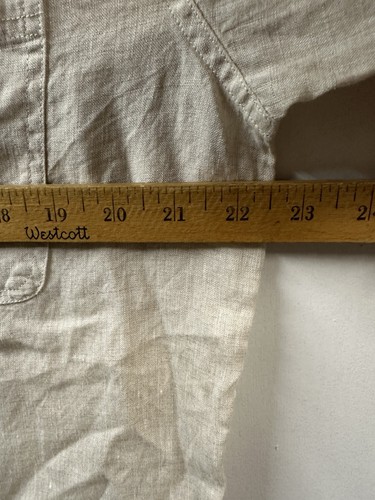 Duck Head Men’s Button Down Shirt Size Medium 100% Linen Beige - Picture 4 of 7