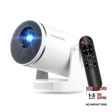 Mini Projector with Wifi 6 and Bluetooth 5.4, Smart Portable Projector 4K White
