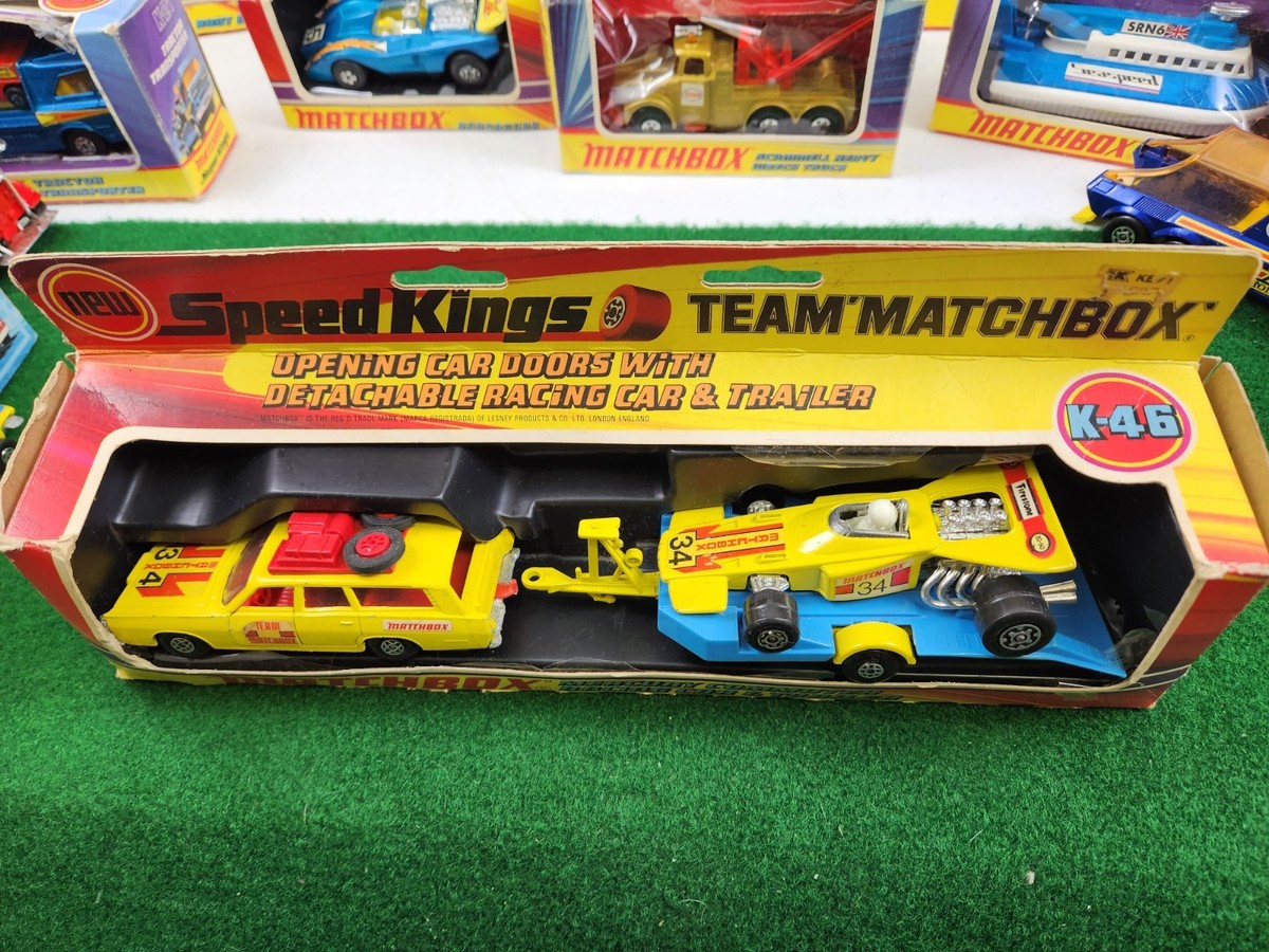 Matchbox Speed Kings K-46 Mercury Commuter Racing Car and Trailer