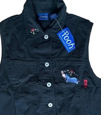 Vintage DISNEY Winnie the Pooh Embroidered Vest 100 Cotton size M Youth NWT