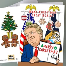 Donald Trump Christmas Cards Funny Holiday Cards Gift Fan Art Christmas