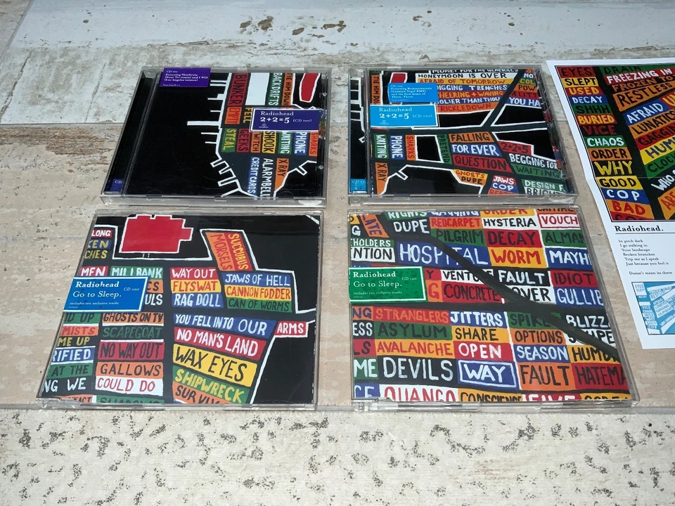 Radiohead x 5 CD single bundle 2+2=5 go to sleep There there + poster THOM YORKE - Image 2 of 4