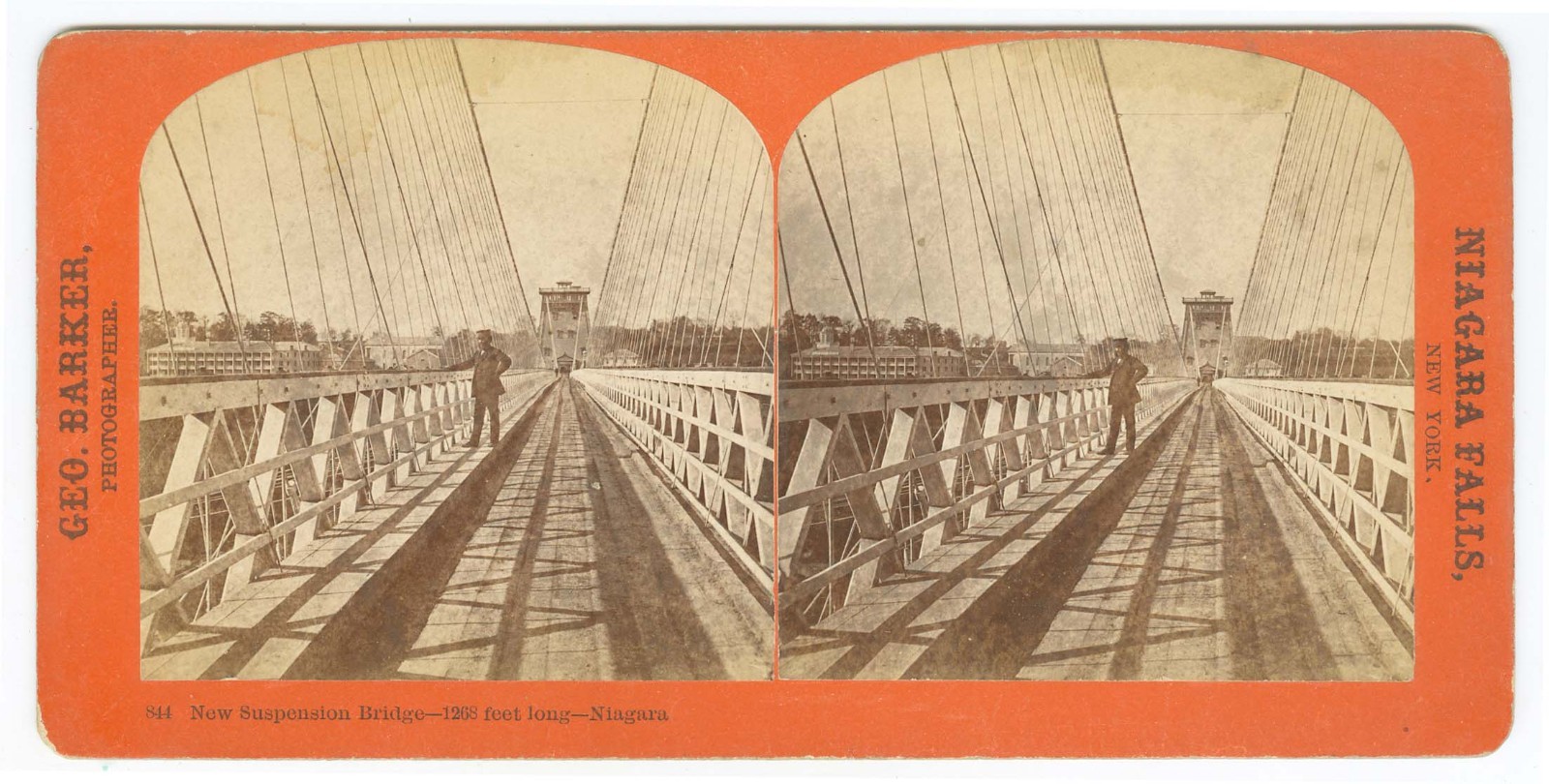 G2826~ NIAGARA NEW YORK NEW Suspension Bridge 1870s Stereoview – Barker
