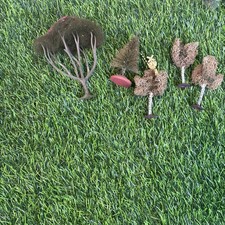 Vintage Model Railroad Scenery Lot 17pc