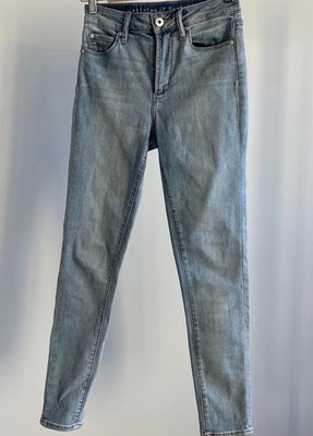 Damen Jeans Skinny blau helle Waschung Gr. S L76cm Denim Five-Pocket uni