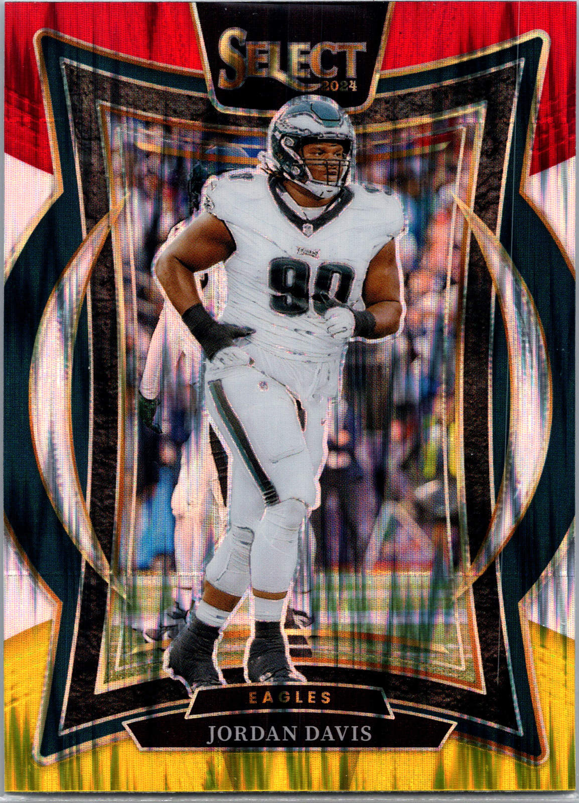 2024 Panini Select - Concourse Jordan Davis #72 Red & Yellow Shock Prizm