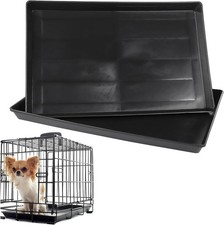 2 Pack Dog Crate Replacement Tray Leakproof Plastic Kennel Pan Easy Clean