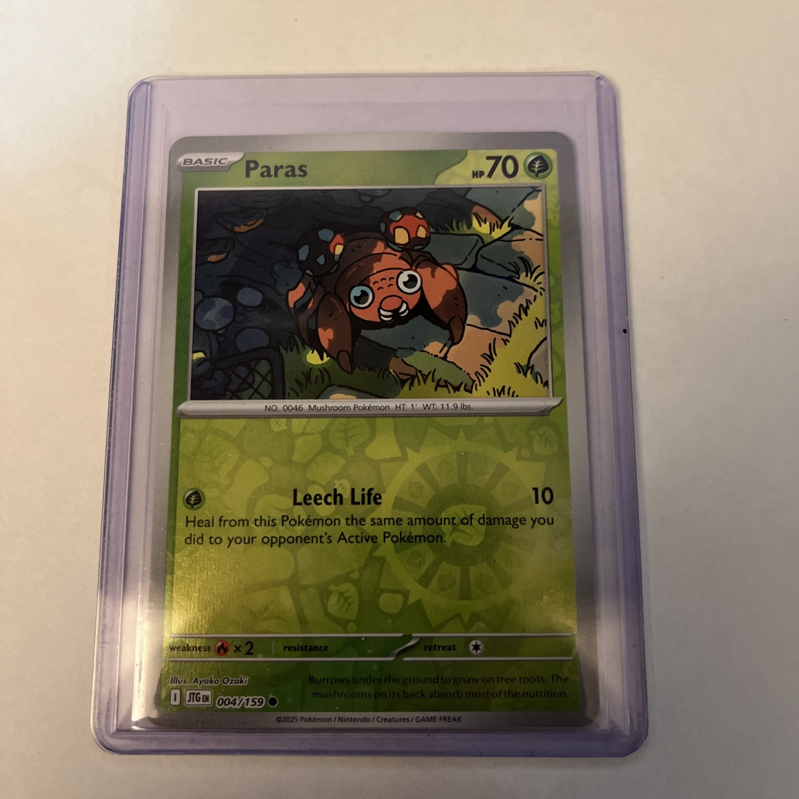 Paras 004/159 Reverse Holo Pokemon Journey Together NM