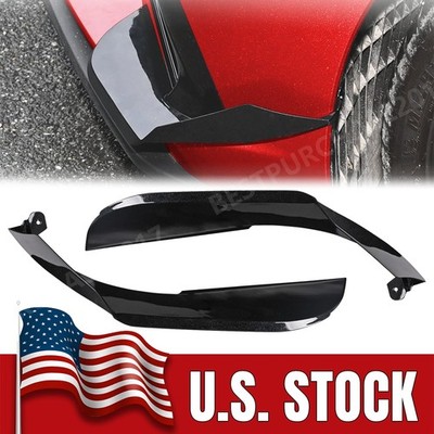 Side Canards Fins Front Bumper Lip Vent For Corvette C8 Stingray Z51 Coupe 20-26