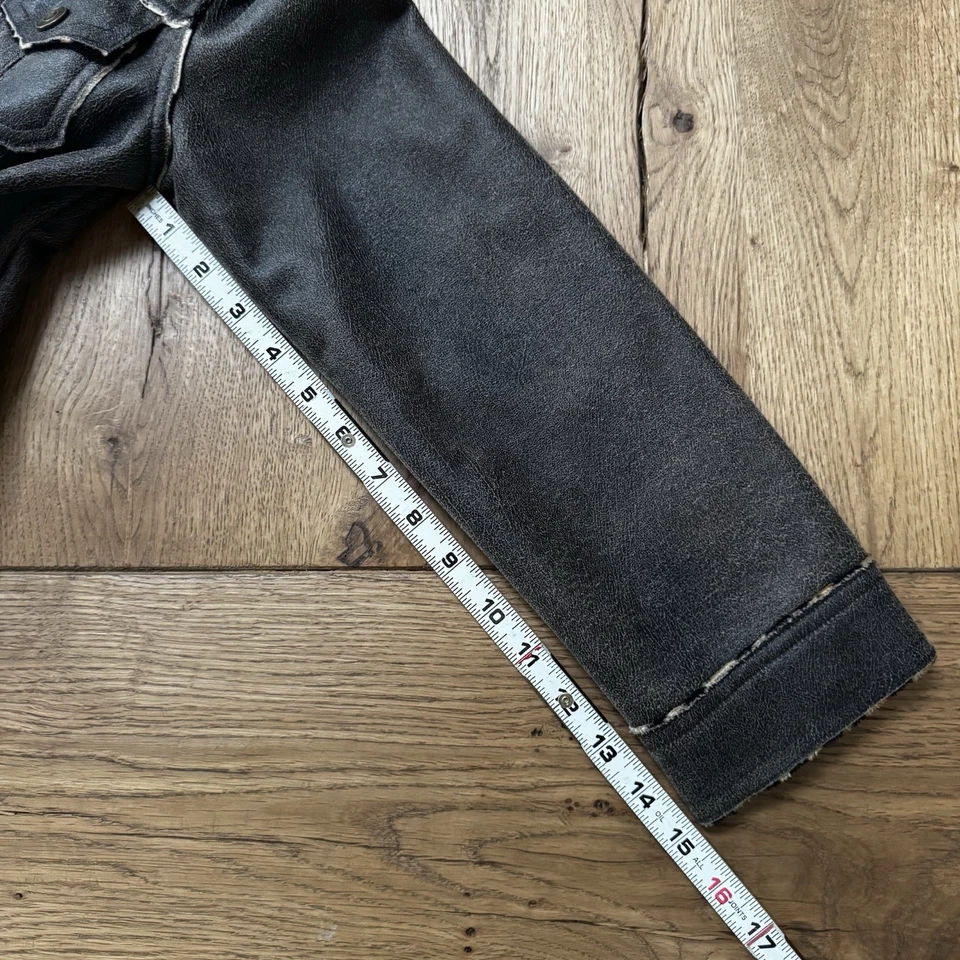 Кукольный домик девочек искусственной кожи куртка Sz M состаренный коричневый леопард с подкладкой капюшон - Изображение 2 из 4