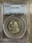 1942-D 25C SILVER WASHINGTON QUARTER PCGS MS65
