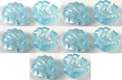 LEGO 10 transparent aqua Clikits Muscheln Icon Shell 2 x 2 with Hole 51674