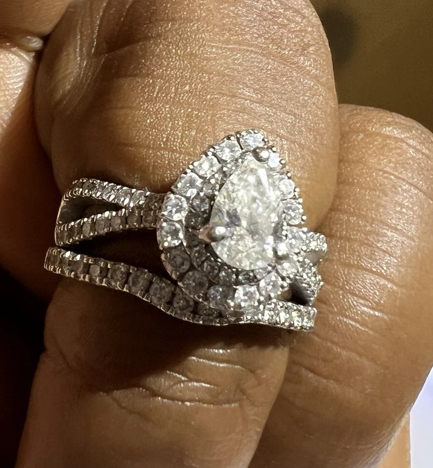 Pnina Tornai Engagement Ring PearCut Diamond 18k White Gold Ring - Image 2 of 4