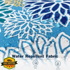 Melody Elephant Pillow Covers 20x20" Blue Dahlia Water Repellent Patio