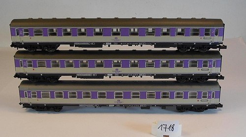 Fleischmann Piccolo Spur N 1/160 Pop-Wagen-Set blau/grau 4-achsig der DB #1718 | Zustand: Gebraucht