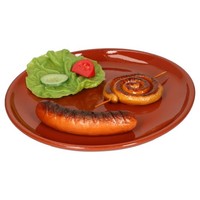 Ton-Speiseteller Ø28,5Cm Mediterran Mittelalter Wikinger Grill-Platte Ess-Teller
