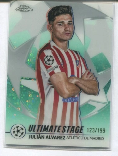 2025-26 TOPPS CHROME UEFA CLUB JULIAN ALVAREZ ULTIMATE STAGE TEAL 123/199 A237
