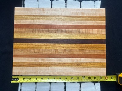Handmade 15 1/2'' x 11 1/2'' x 3/4'' Butcher Block Cutting Board