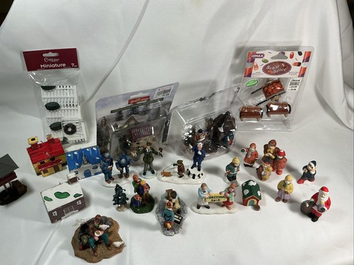 JUEGO DE 24 PIEZAS DE CONFIGURACIÓN DE PUEBLO DE NAVIDAD O PUEBLO DE TREN  - Imagen 1 de 14