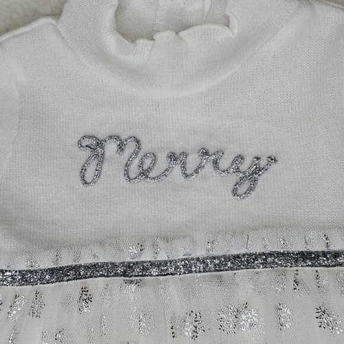 Sweet Heart Rose Silver Snowflake Merry Christmas Dress, Sz 18M, New! - Picture 2 of 9