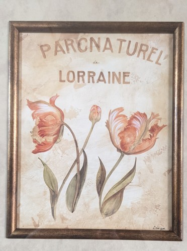 Beautiful Custom Framed Floral Art Print by Loretta Linza Signed 20x18" - Foto 2 di 12