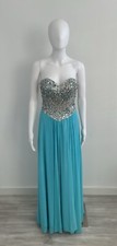 Terani Couture Turquoise and Silver Dress Size 0