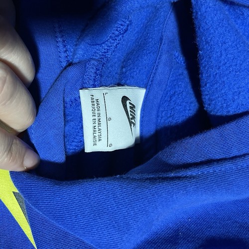 Nike Kids Bright Blue Color Block Pullover Hoodie Size Large - Picture 3 of 8