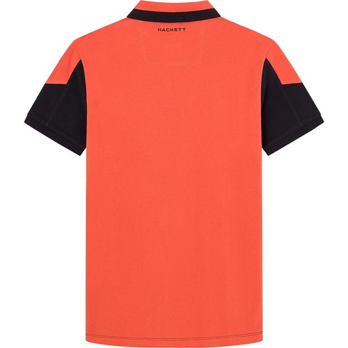 Hackett Aston Martin Colour Block Classic Fit Polo Shirt Black or White - Picture 3 of 7
