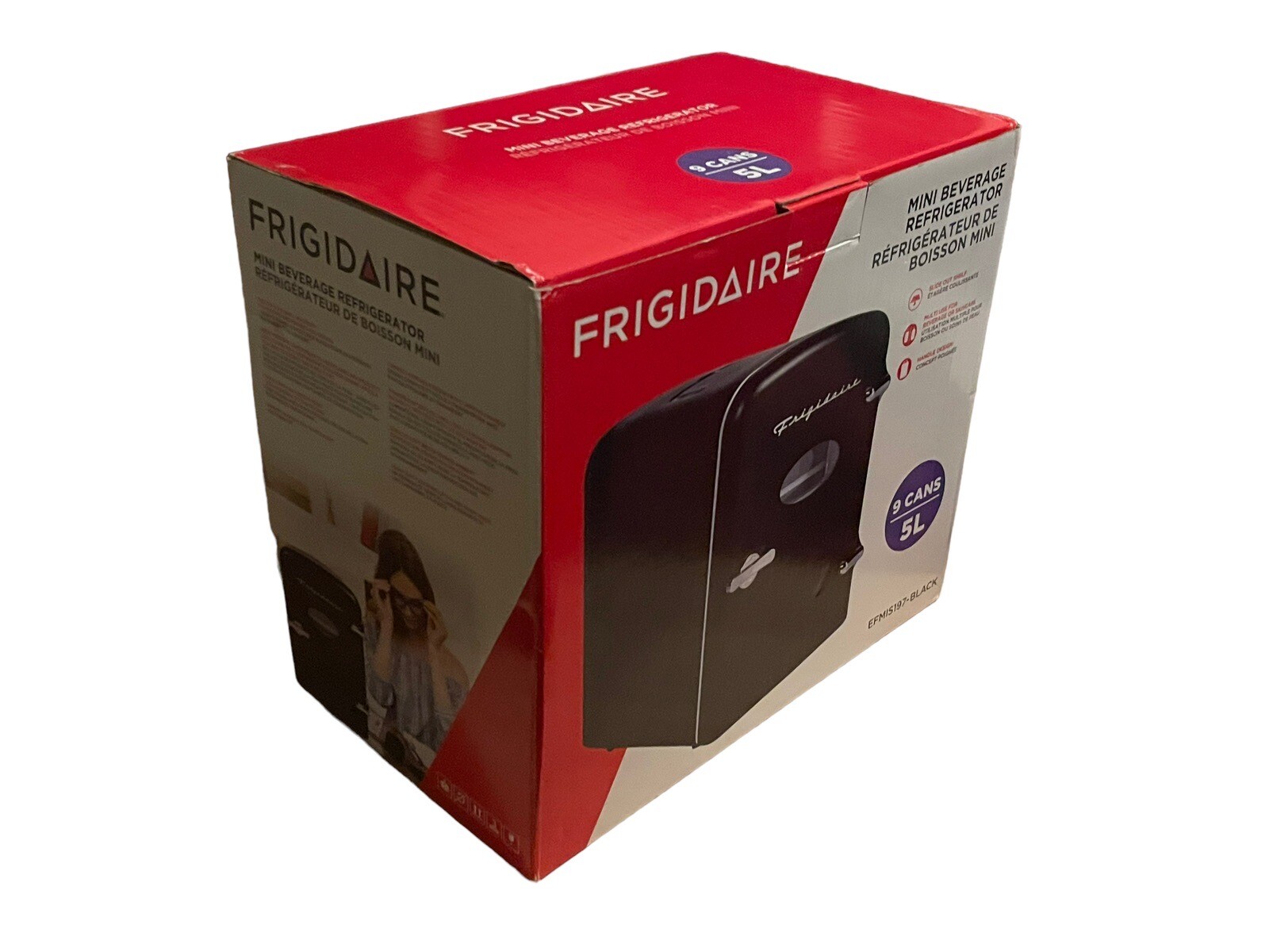 Frigidaire Portable Retro Extra Large 9Can Mini Refrigerator EFMIS175