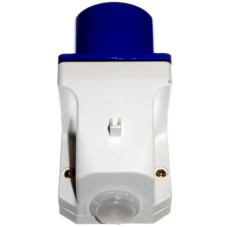 32 Amp Appliance Inlet 3 Pin 230V Blue IP44 Surface Mount Plug 32 A 2P+E - Image 4 of 4