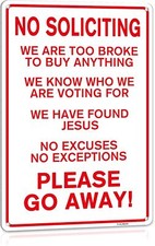 No Soliciting Sign for House, Funny Decor Home Door Office Business Multi