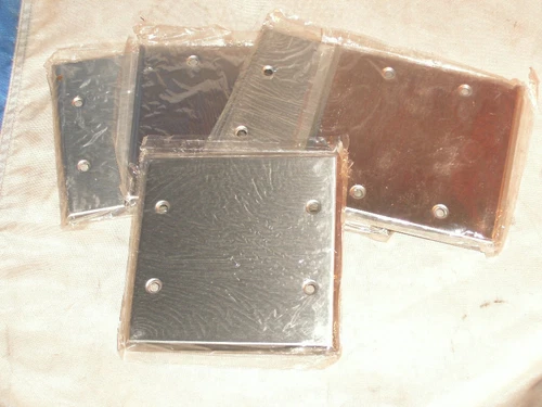 MULBERRY 93152 STAINLESS STEEL BLANK 2-GANG RECEPTACLE COVER - LOT OF 5