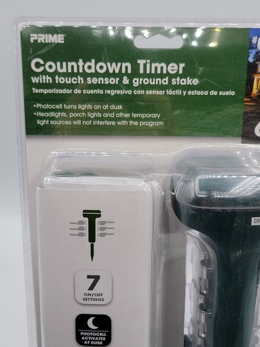 Prime Countdown Timer Touch Sensor Ground Stake 6 Outlet Dusk Outdoor #0736447 - Picture 2 of 14
