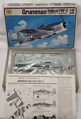 Vintage 76' Grumman Hellcat F6F-3 US Navy Fighter Jet Aircraft ŌTAKI Japan 1:48
