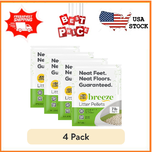 (4 pack) Purina Tidy Cats Litter Pellets, BREEZE Refill Litter Pellets