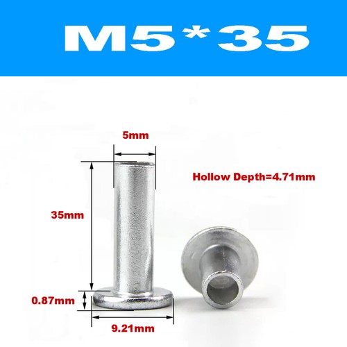 Aluminum Large Round / Flat Head Semi Hollow Rivet,Hollow Rivet, M2M2.5M3M4M5M6 - Picture 114 of 123