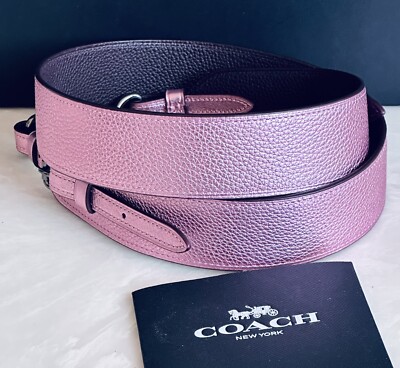 COACH NOVELTY IN METALLIC PINK ADJUSTABLE STRAP LEATHER NEW COACH METALLIC PINK LEATHER NOVELTY STRAP 22865 | eBay main image 3