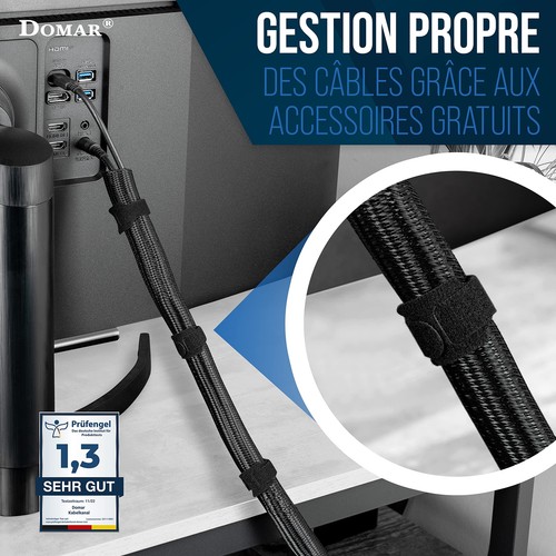 - Passe Cable Bureau Blanc 2 pièces I Complet kit Gestion de Cable Bureau I G... - Photo 4/7