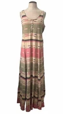 Ralph Lauren Jeans Maxi Dress Womens Medium Knit Aztec Southwest Beach Pool