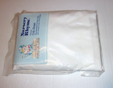 Fitted Crib Sheet All White Standard Cotton Blend Nursey Rhyme  New Torn Pack