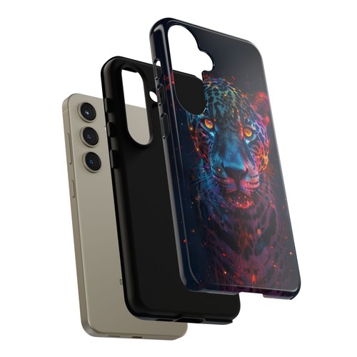 Abstrakt Jaguar Neon Leopard - Handy Tinte Hülle für Samsung Galaxy S25 S24 S23 S22 - Bild 27 von 91