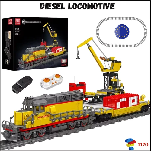 Mould King 12027 SD40-2 Diesel-Lokomotive – Ferngesteuertes Zug-Bauset Eisenbahn