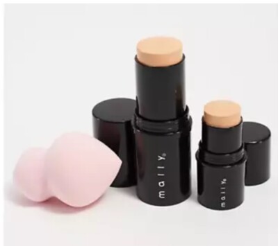 Mally Quick Fix Foundation + Concealer Stick Home & Away Set W/Applicator Medium