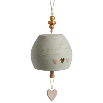Demdaco Indoor & Outdoor handgefertigte Eisen Steinzeug Metall inspiriert Glocke - Liebe